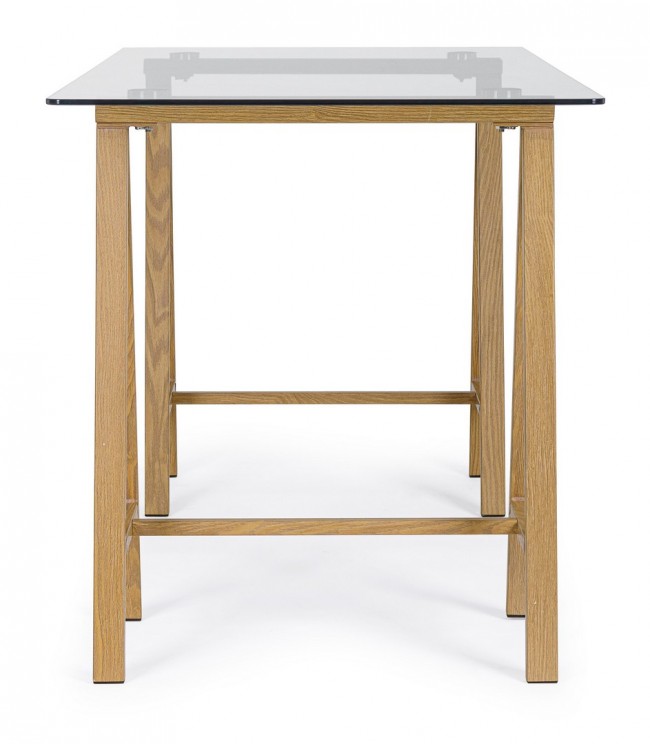 Scrivania moderna Alchimia con piano in vetro 140x70x76h cm - Samnite