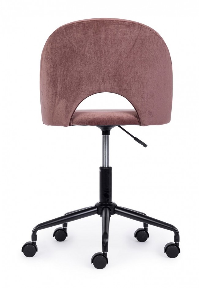 Sedia Ufficio Linzey in velluto rosa - Samnite