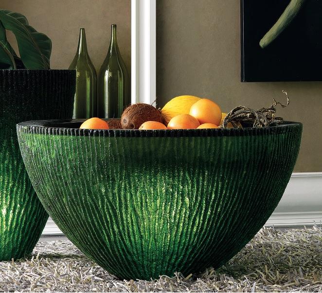 Vaso in resina verde 80x80x45h cm - Samnite