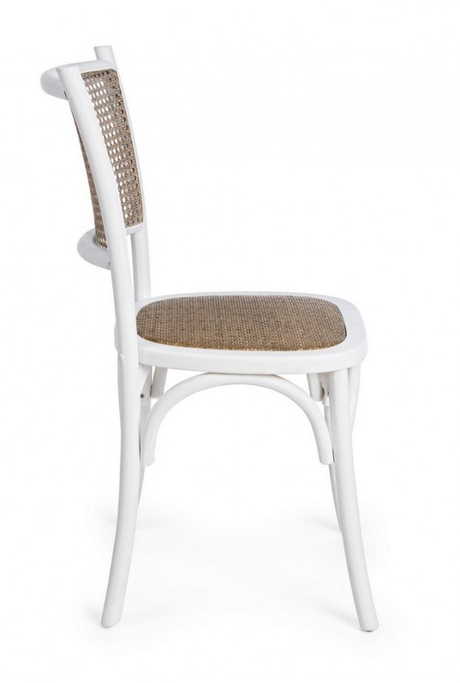 Sedia bianco in legno stile rustico - Samnite