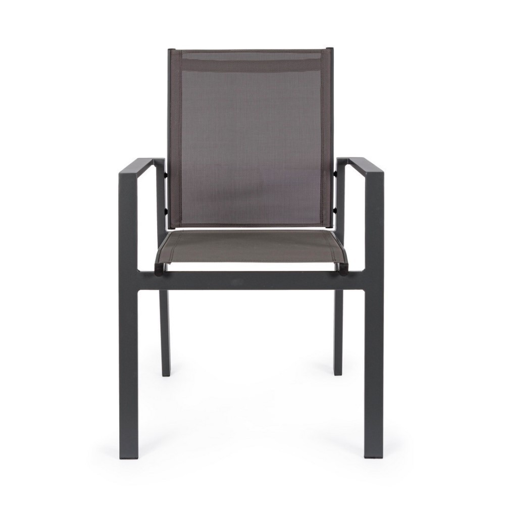 Sedia con braccioli Crozet da esterno dark antracite - Samnite