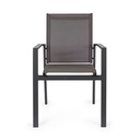 Sedia con braccioli Crozet da esterno dark antracite - Samnite
