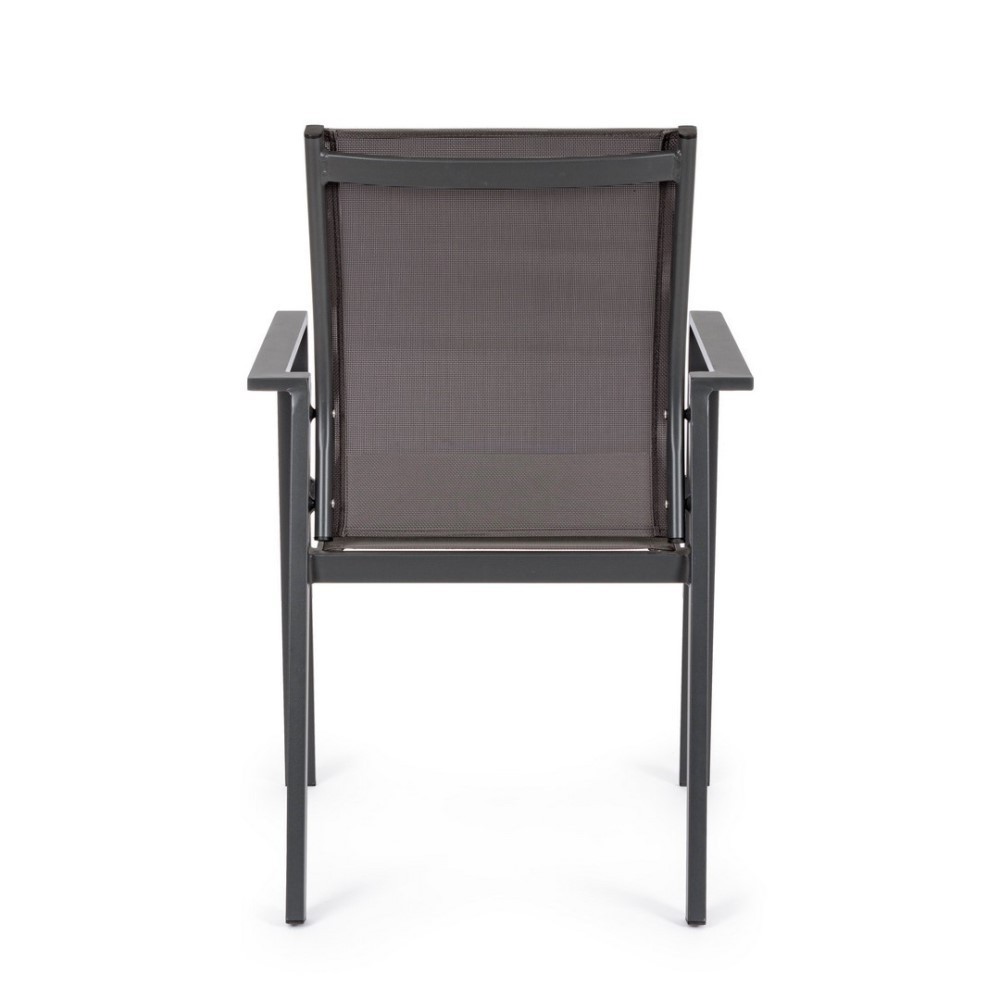 Sedia con braccioli Crozet da esterno dark antracite - Samnite