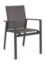 Sedia con braccioli Crozet da esterno dark antracite - Samnite