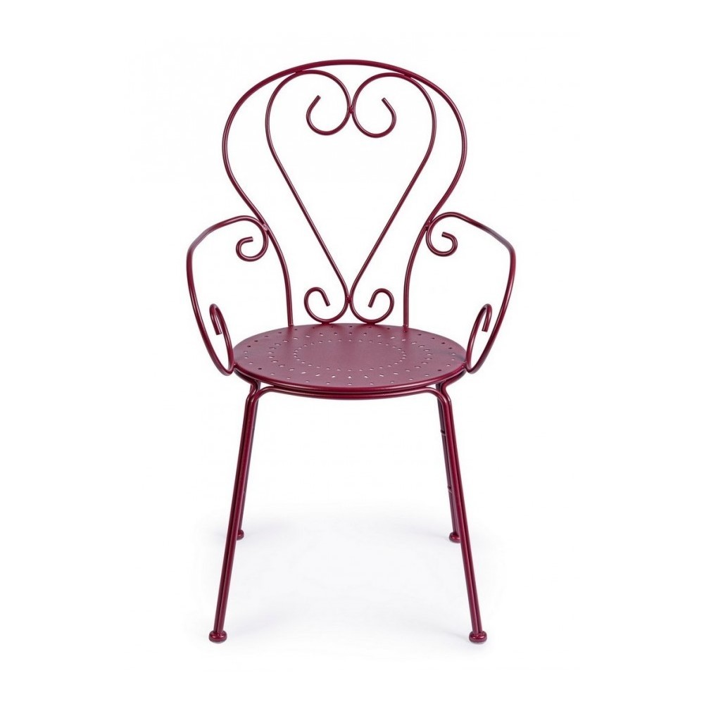 Sedia con braccioli Etienne Bordeaux impilabile - Samnite