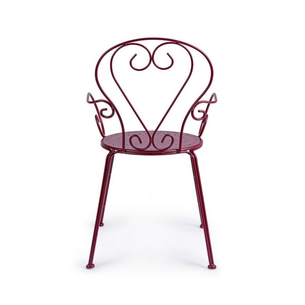 Sedia con braccioli Etienne Bordeaux impilabile - Samnite