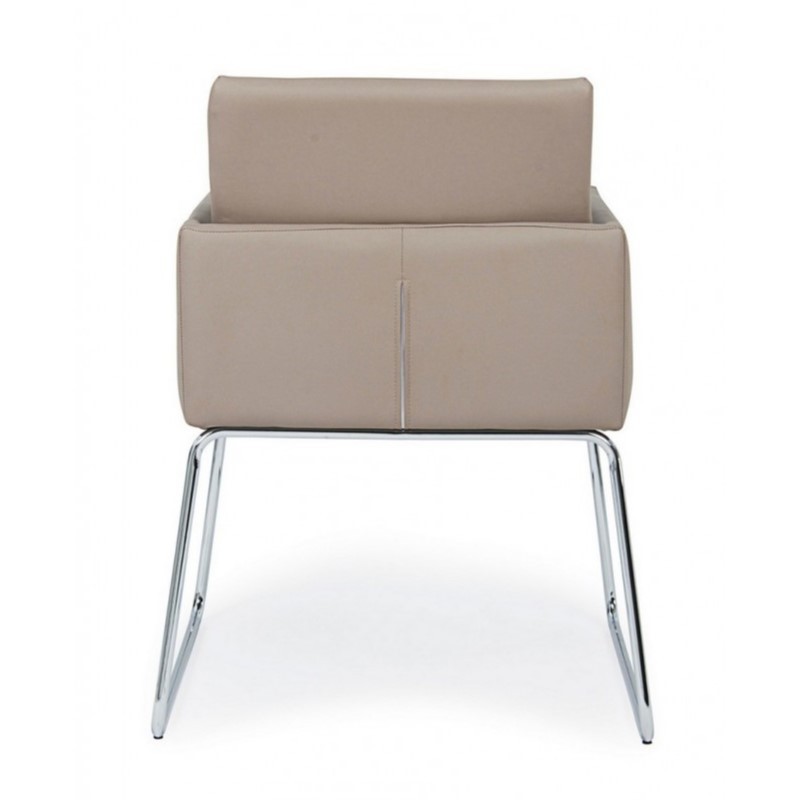 Sedia con braccioli in similpelle Tortora SIXTY 60x54x h80,5 cm - Samnite