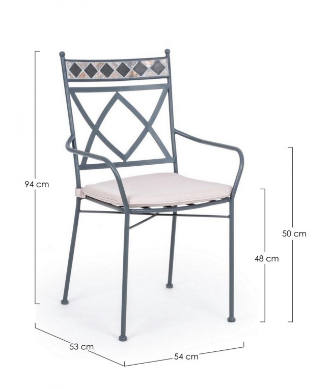 Sedia da esterno Berkley in metallo - Samnite
