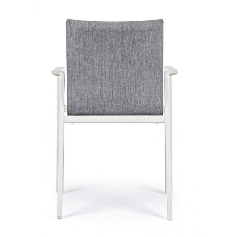 Sedia da giardino esterno bianco grigio impilabile - Samnite