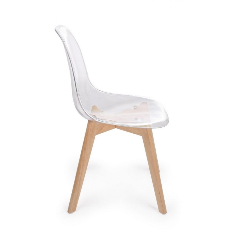 Sedia da pranzo in policarbonato Trasparente EASY 52x47x h82 cm - Samnite