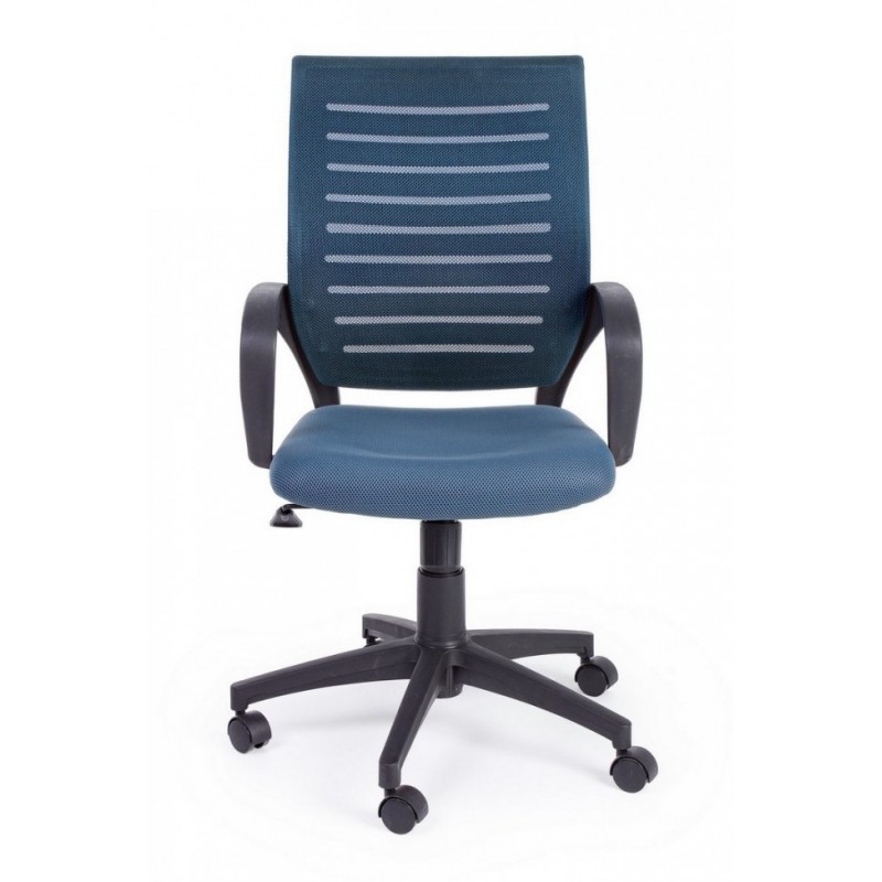 Sedia da ufficio blu con ruote e braccioli - Samnite