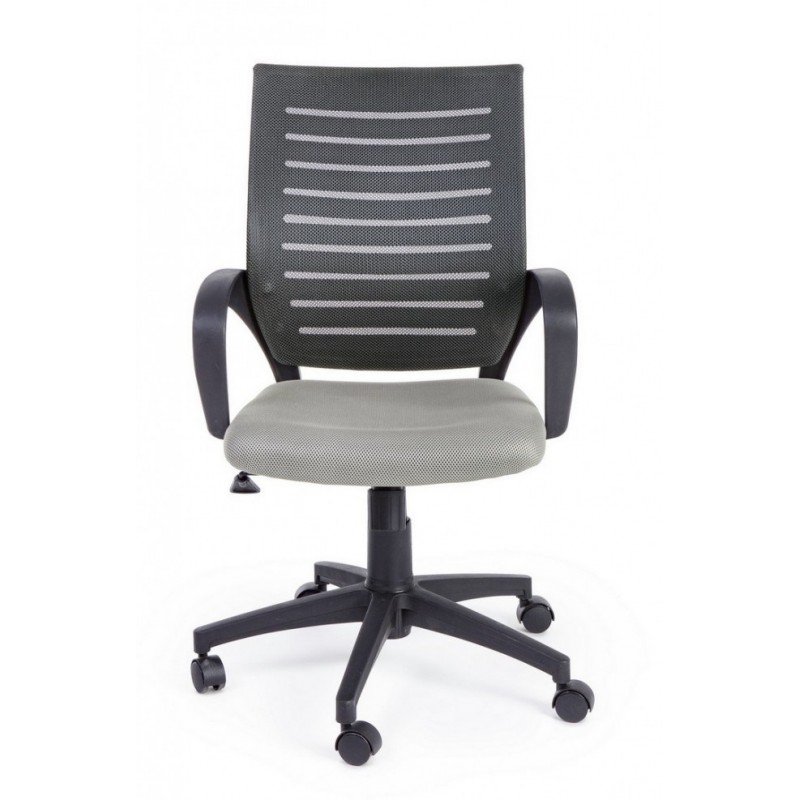 Sedia da ufficio grigio con ruote e braccioli - Samnite