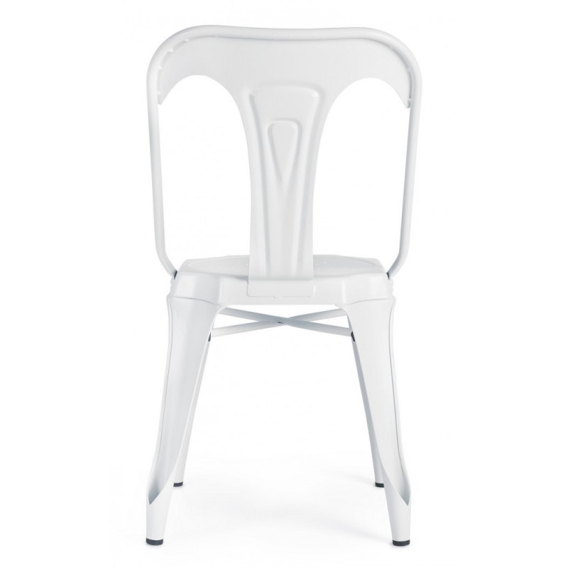 Sedia in stile contemporaneo in acciaio Bianca MINNEAPOLIS 44x53x h83 cm - Samnite