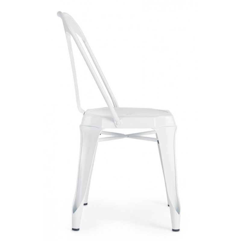Sedia in stile contemporaneo in acciaio Bianca MINNEAPOLIS 44x53x h83 cm - Samnite