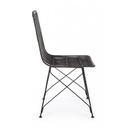 Sedia in stile contemporaneo in acciaio e kubu Nero LUCILA 45x55x h85 cm - Samnite
