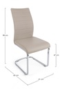 Sedia moderna imbottita in ecopelle Cappuccino MYRA 41x60x h98 cm - Samnite