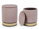 Set 2 pouf contenitore velluto rosa antico Milena - Samnite