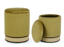 Set 2 pouf contenitore velluto verde Milena - Samnite