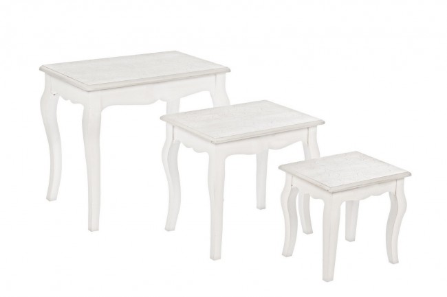 Set classico 3 Tavolini Clorine in legno - Samnite