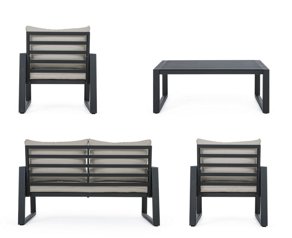 Set salotto giardino Captiva antracite - Samnite
