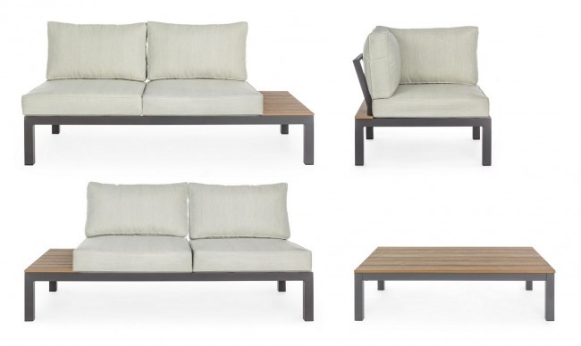 Set salotto giardino Elias antracite - Samnite