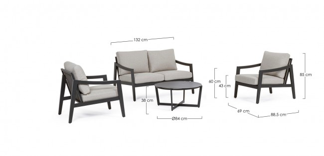 Set4 Salotto C-C Sirenus Antracite Yk13 - Samnite