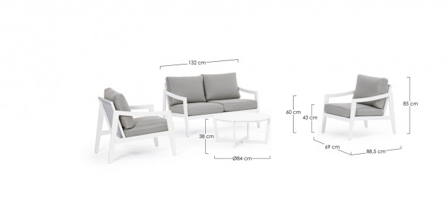 Set4 Salotto C-C Sirenus Bianco Yk11 - Samnite