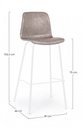 Sgabello bar ecopelle beige Kyra cm 39 x 44 x 103,5 - Samnite