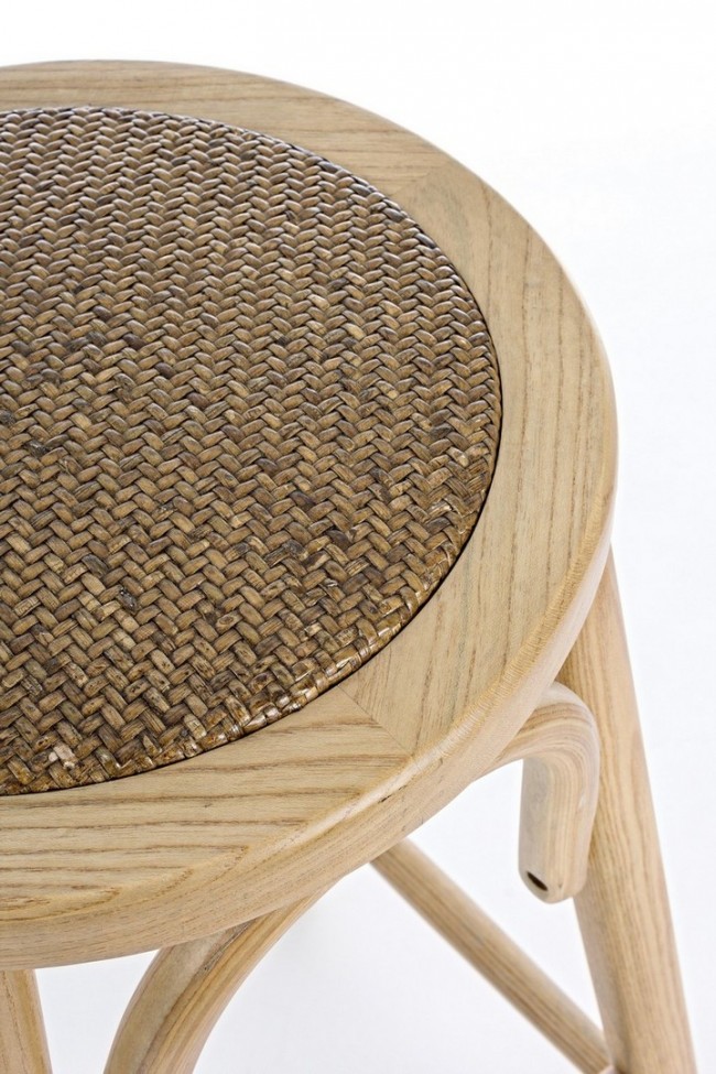 Sgabello bar in legno naturale stile rustico - Samnite