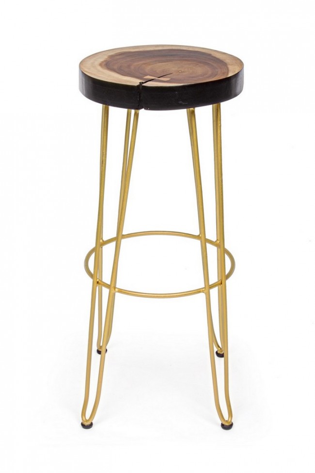 Sgabello bar oro in legno stile atmosphere - Samnite