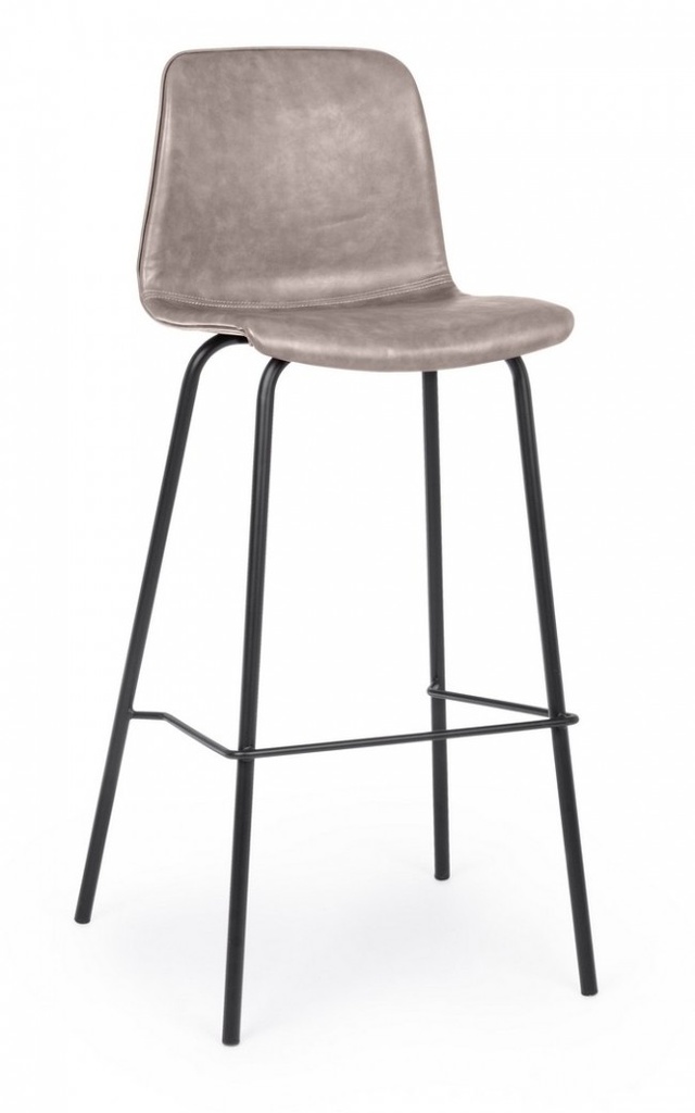 Sgabello bar vintage ecopelle beige Kyra cm 39 x 44 x 103,5 - Samnite