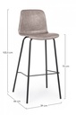 Sgabello bar vintage ecopelle beige Kyra cm 39 x 44 x 103,5 - Samnite
