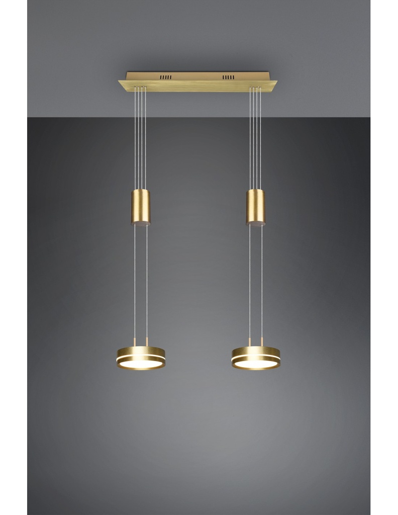 Sospensione Diffusori Disco Led Dimmer Franklin Ottone Trio Lighting - Samnite