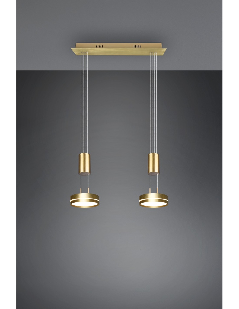 Sospensione Diffusori Disco Led Dimmer Franklin Ottone Trio Lighting - Samnite