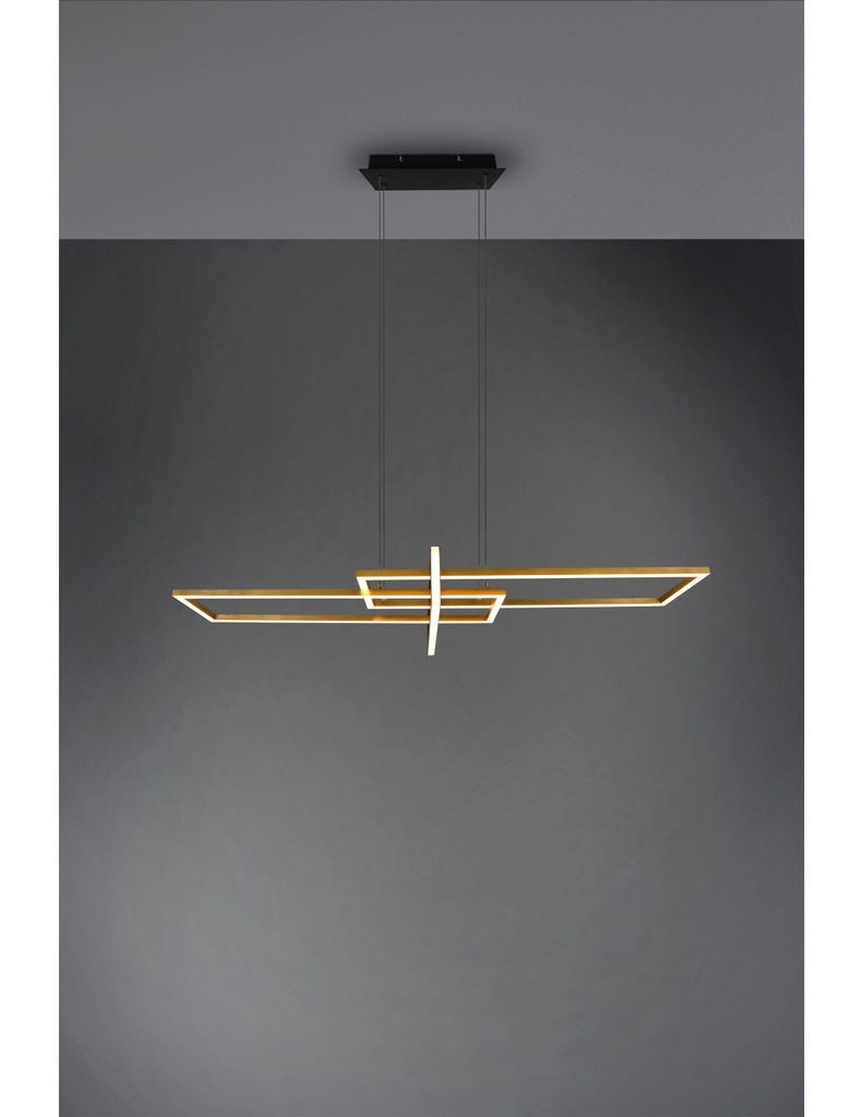 Sospensione Salinas 3 Rettangoli Led 34w Oro-Nero L110 cm Dimmerabile Trio Lighting - Samnite