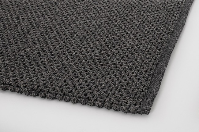 Tappeto da esterno grigio in fibra sintetica lavorato a mano 170x240 - Samnite