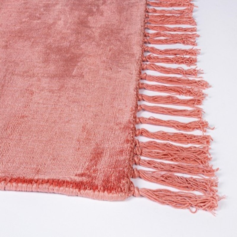 Tappeto in viscosa stile etnico Rosso Corallo BELIZE 140x200 cm - Samnite