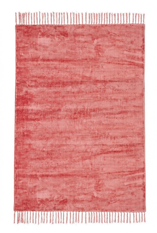Tappeto in viscosa stile etnico Rosso Corallo BELIZE 140x200 cm - Samnite