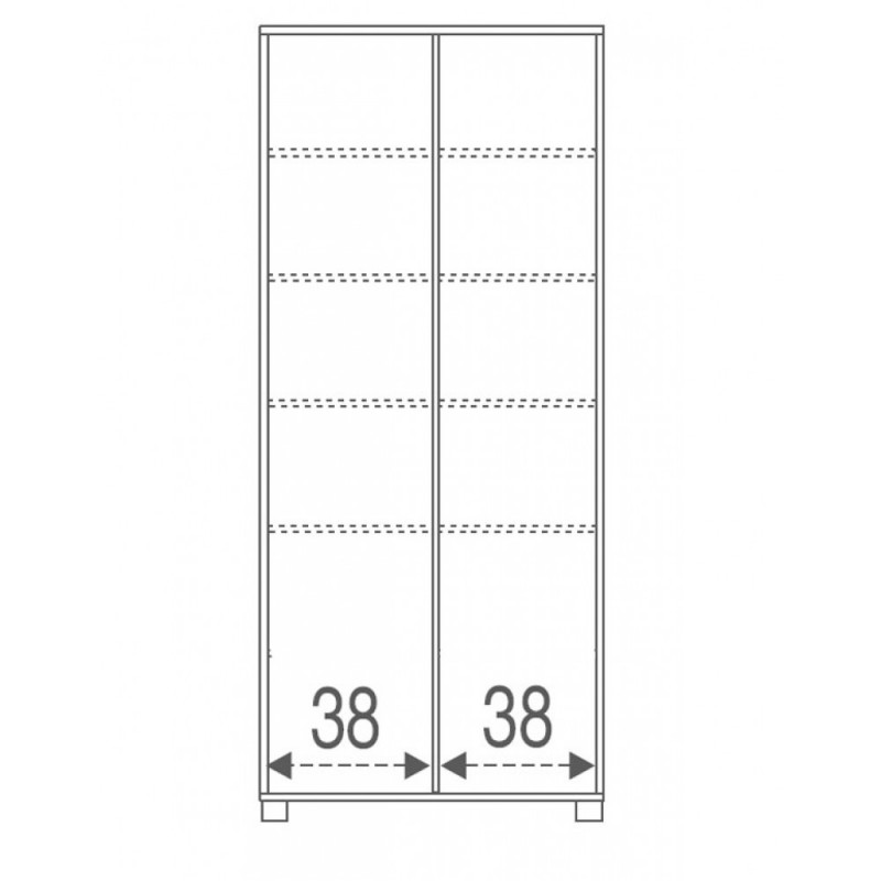 Multipurpose wardrobe with two sliding doors and shelves White 82x41x h190 cm