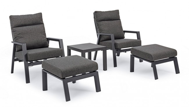 Tavolino antracite in alluminio stile industrial cm 50x50 - Samnite