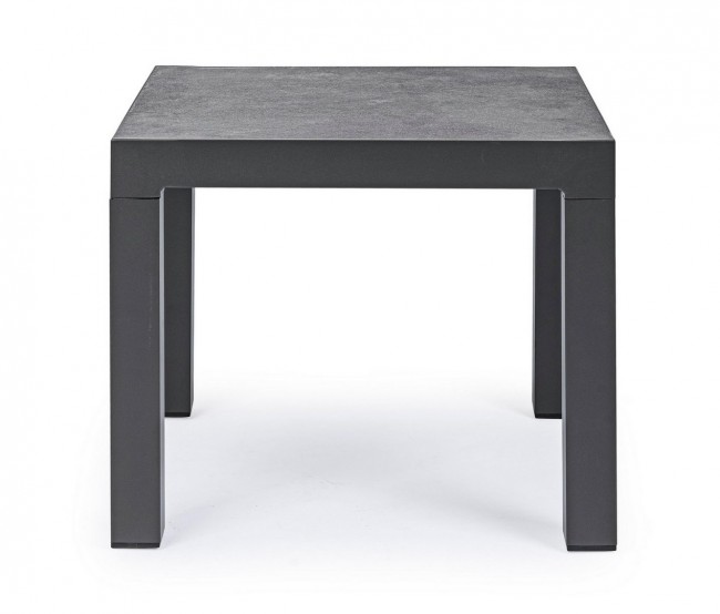 Tavolino antracite in alluminio stile industrial cm 50x50 - Samnite