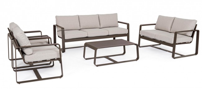 Tavolino coffee in alluminio stile industrial cm 105x62 - Samnite