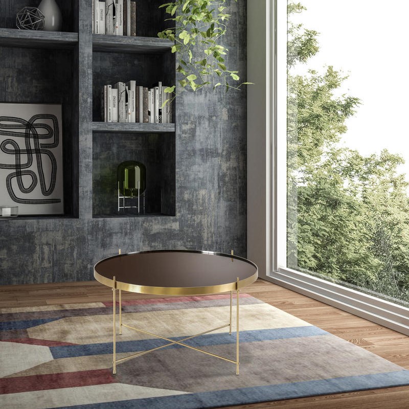 Tavolino in Vetro Temperato e Metallo - 70 x 70 x 40h - Samnite