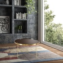 Tavolino in Vetro Temperato e Metallo - 70 x 70 x 40h - Samnite