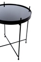 Tavolino in Vetro Temperato e Metallo Nero 38 x 38 x 43 cm - Samnite