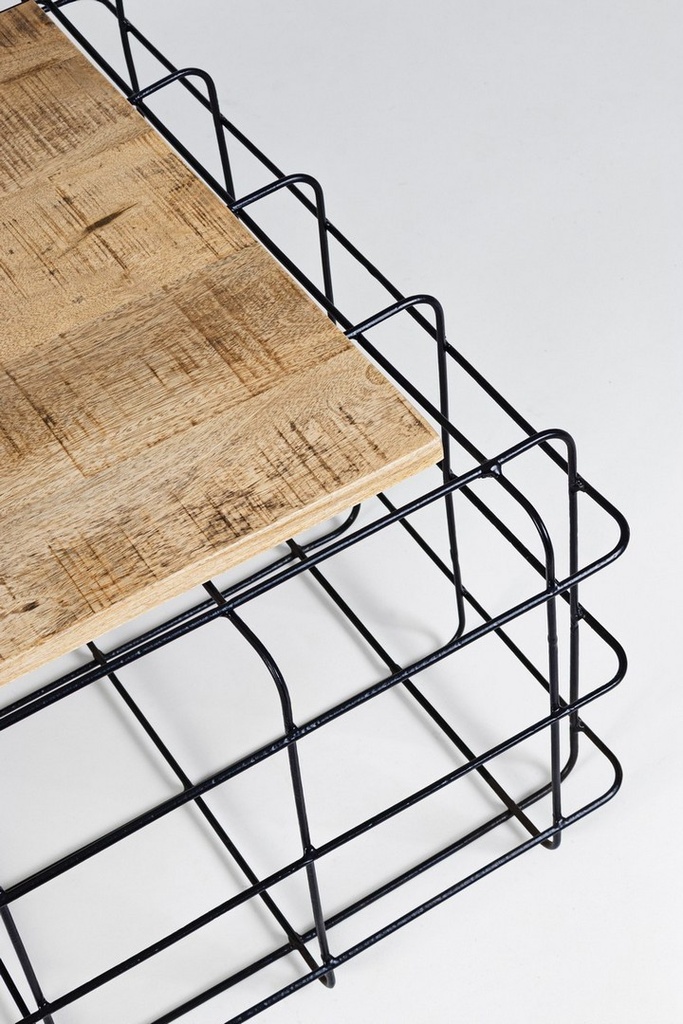 Tavolino metallo legno rettangolare Trellis - Samnite