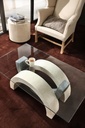 Tavolino trasparente-beige-grigio 70 cm x 120 cm H. 41 cm - Samnite