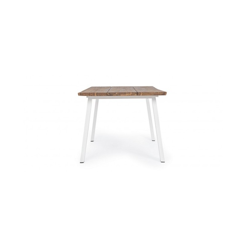 Tavolo Oslo da giardino Bianco-Naturale 100x200 cm - Samnite
