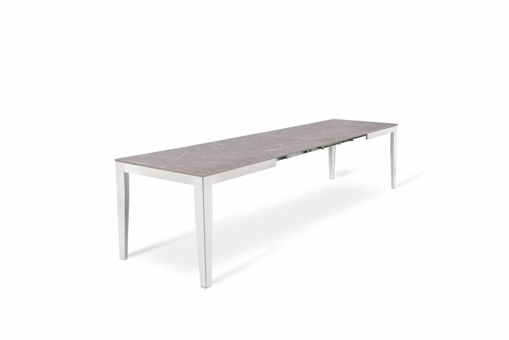 Tavolo allungabile antracite-bianco 80 cm x 130-290 cm H. 76 cm - Samnite