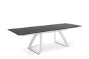Tavolo allungabile con gambe in alluminio e top nero 170/270x90x76h cm - Samnite